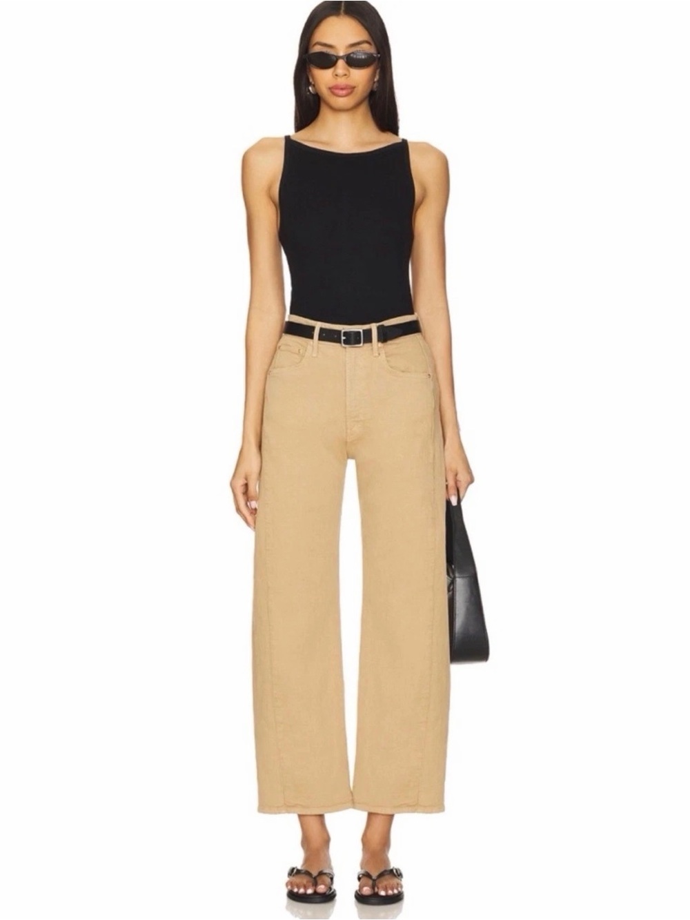 MOTHER Cropped Ankle Jeans in Light Brown - Picture 9 of 9